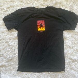 Vans Black Tee with Red and Orange spider size large